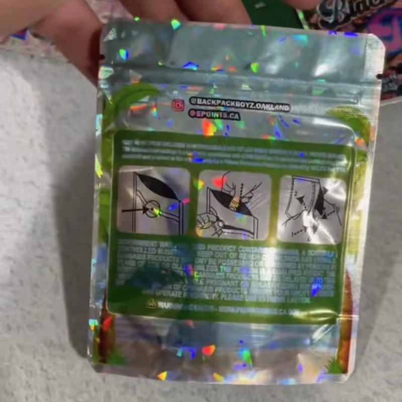 Mochila a laser boyz sacos de embalagem de doce de cereja preta 3,5 g de cereja branca guaz mylar comestíveis saco de embalagem vazio de plástico