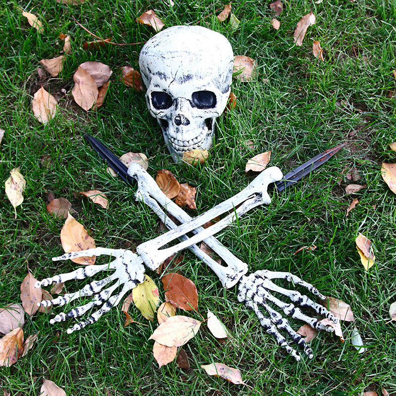 Andere evenementenfeestjes Salloween Decoratie Skeletten Carrider Creepy Graveyard Realistische skeletbeenderen Skull Garden Scary Decors 220901