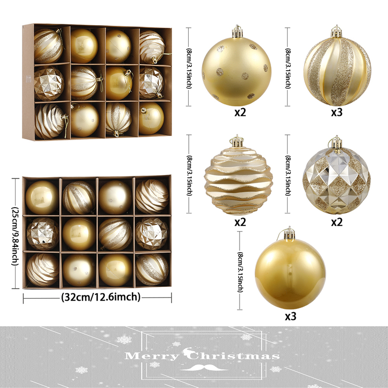 Autres fournitures de fête d'événement brillant paillettes décorations d'arbre de Noël boules suspendues ornements de boule pendentif décors de fête à la maison année boîte-cadeau Navidad 220901