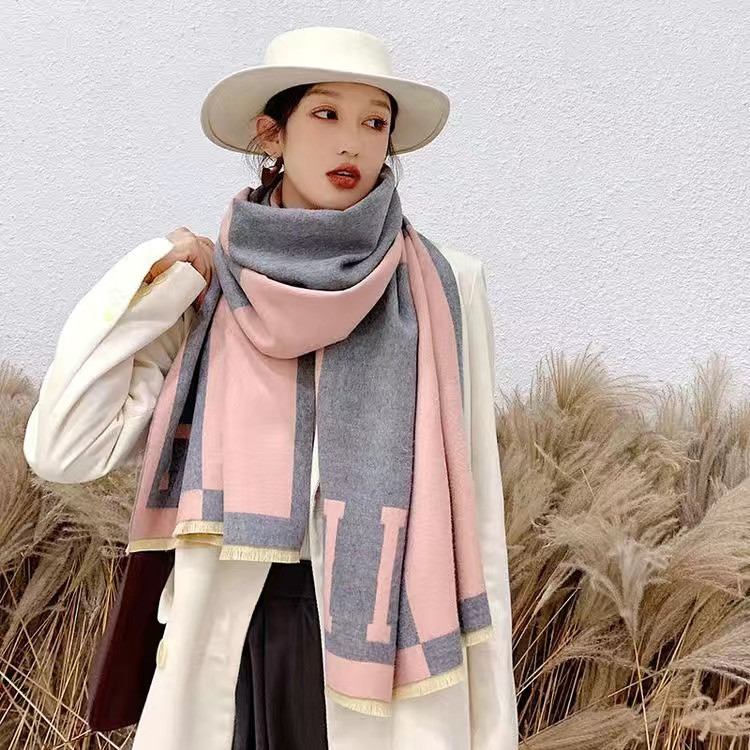 Écharpe d'hiver Pashmina pour les créateurs écharpes chaudes mode classique femmes imitent la laine de cachemire longue enveloppe de châle