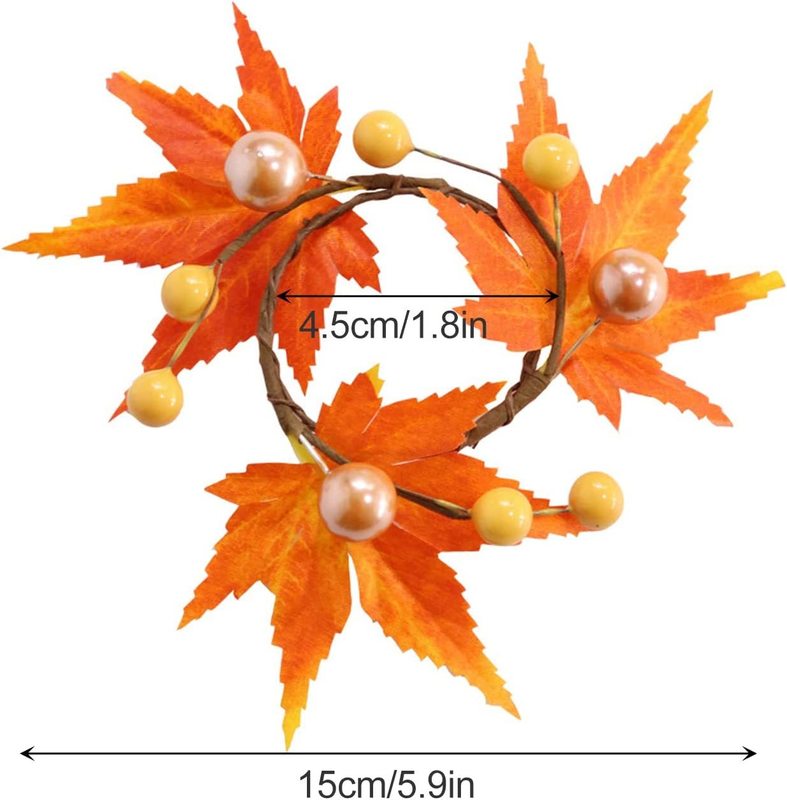 Andere evenementenfeestjes Fall Maple servet ringen Thanksgiving esdoorn blad kleine krans kaarring voor kandelaar oranje blad voor feesttafel decoratie 220901