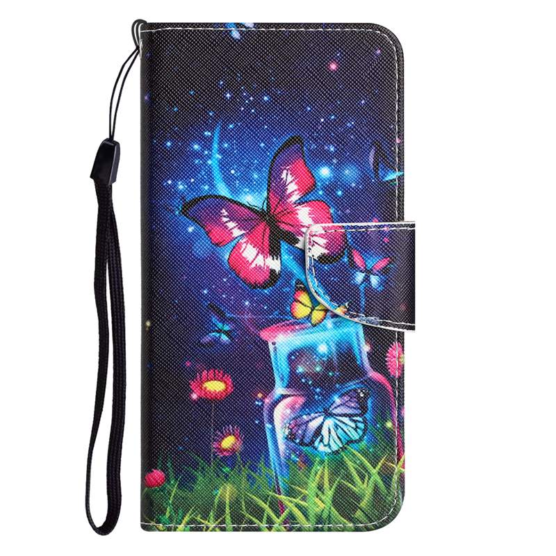 Fashion Print Leather Wallet Cases For Samsung S22 Ultra Plus S21 S20 A53 A73 A33 5G A23 A13 A32 A22 Flower Butterfly Cat Tiger Card Slot Holder Flip Cover Phone Pouch