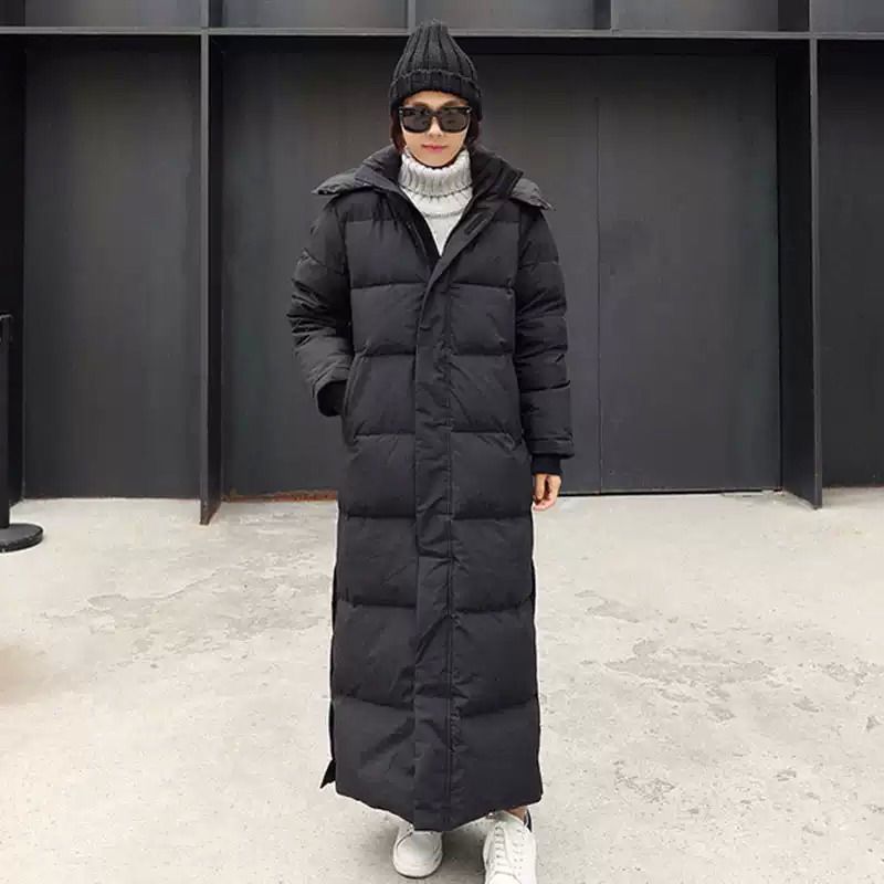 Parka in piumino da donna Parka in piumino Giacca super lunga da donna giacca invernale al ginocchio da donna con spesso cappotto nero in inverno 220902