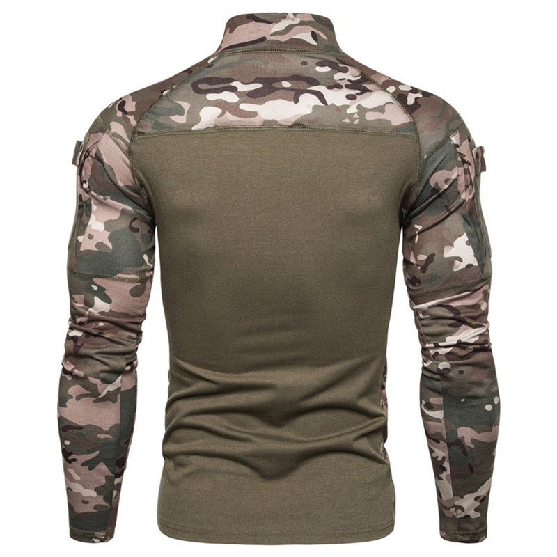 Camisetas masculinas Militar de uniforme militar ao ar livre T-shirt t-shirt de manga longa Camuflagem Tactical Top 220902