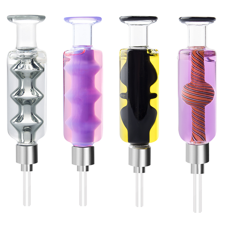 Headshop214 Hookah Glass Pipe Colored Cooling Oil Inside Smoking Pipes 510 Titanium Ceramic Quartz Nail 4 Model Tube Core