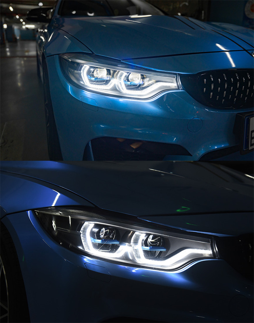 Scheinwerfer für BMW 4er F32 M3 2013–20 20 Kopfleuchten Laser-Stil Ersatz DRL Tagfahrlicht Voll-LED-Linse Leuchtturm