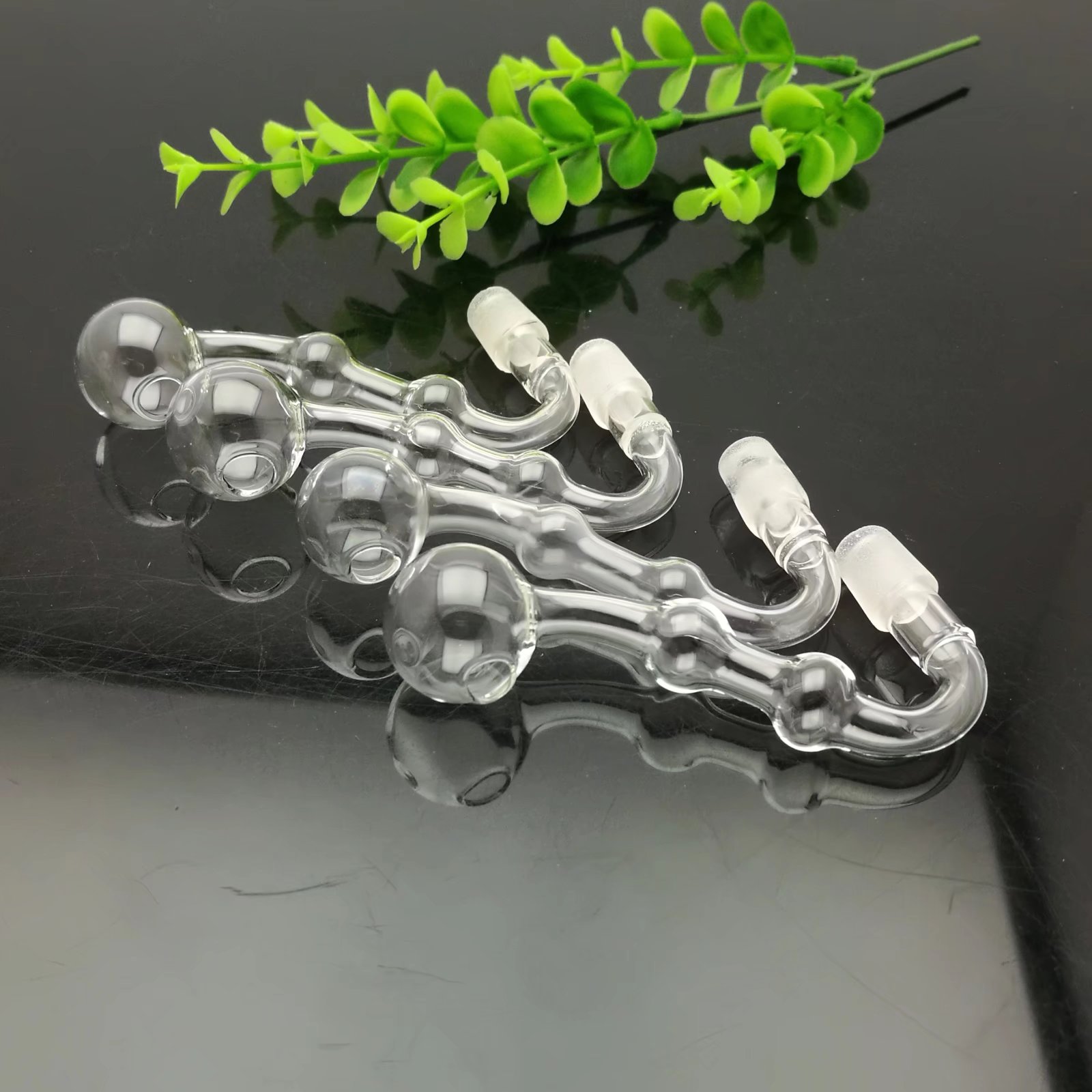 Fabrication de pipes en verre Narguilé soufflé à la bouche Wok en verre à double bulle transparent classique S