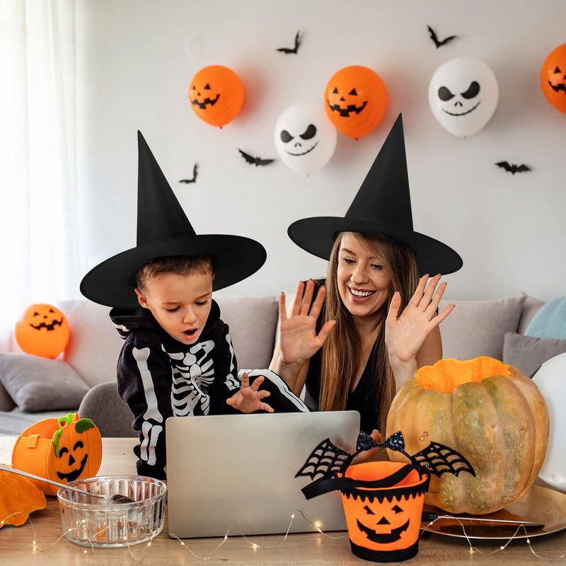 Autres fournitures de fête d'événement Halloween Chapeau de sorcière noir Accessoires de costume de magicien avec corde à suspendre pour la décoration de la cour extérieure Fournitures de fête d'Halloween à la maison 220901