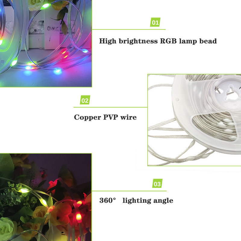 Smart App LED chaîne 10M 100LED RGB coloré fée lumière cordes arbre de noël ornements maison nouvel an décor LED Garland8052453