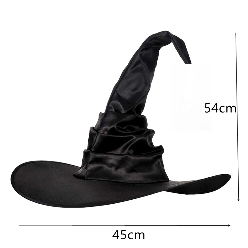 Другое мероприятие вечеринка поставляет Halloween Black Folds Wizard Wizard Hat Party Costume Headgear Devil Cap Cosplay Accessories для взрослых женщин 220901