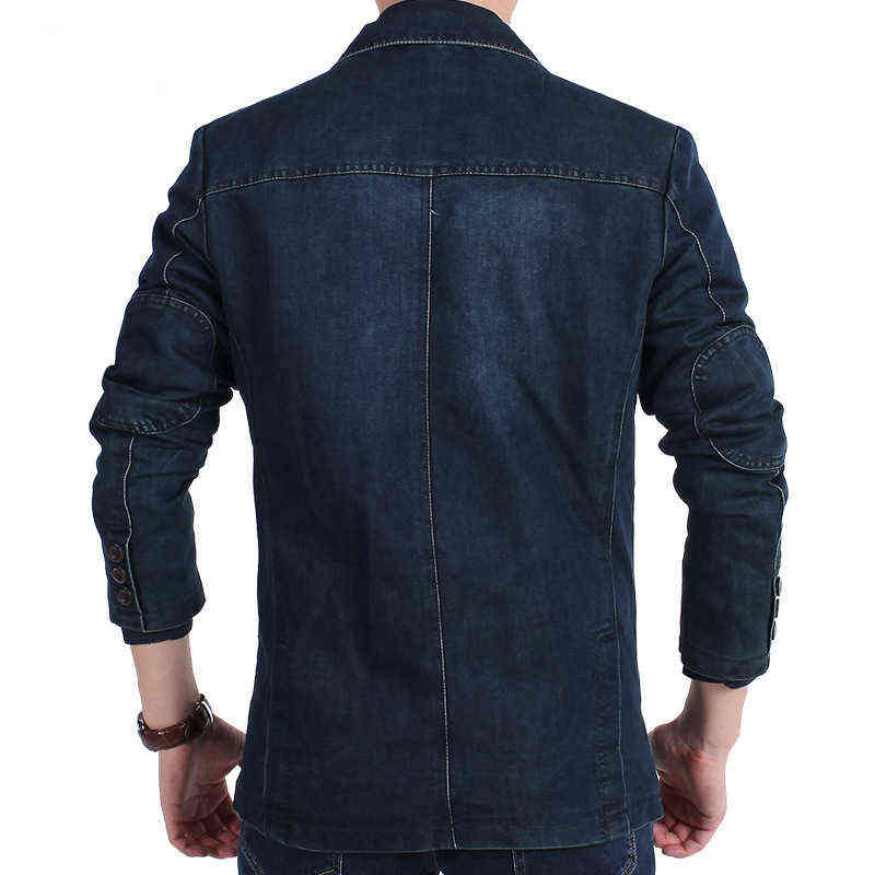 Abiti da uomo Blazer Uomo Blazer di jeans Uomo Moda Cotone Abito vintage Capispalla Uomo Giacca blu Giacca di jeans Uomo Slim Fit Jeans Blazer L220902