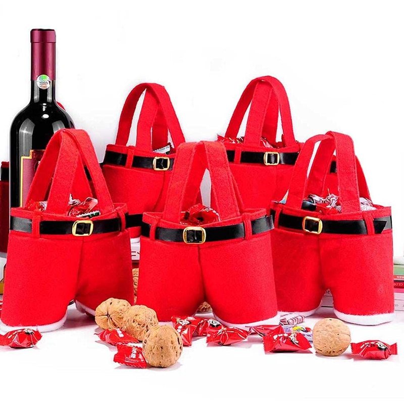 Autres fournitures de fête d'événement Creative Santa Pants Style Sac Sacs mignons Stocking Arbre de remplissage Sacs Stocking Cadeau de Noël Décorations de Noël Sac de bonbons de mariage 220901