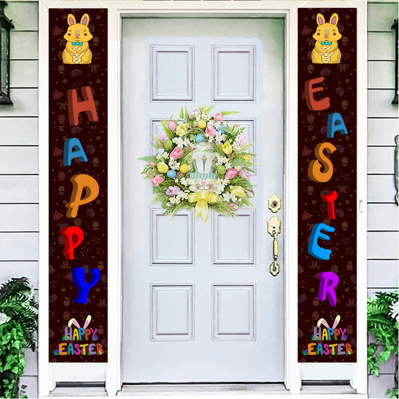 Altri articoli feste di eventi Decorazione della porta di Pasqua Carota Coniglio Uovo colorato Banner Decor Home Hanging Giorno di Pasqua Ornamento Regalo di benvenuto alla primavera 220901
