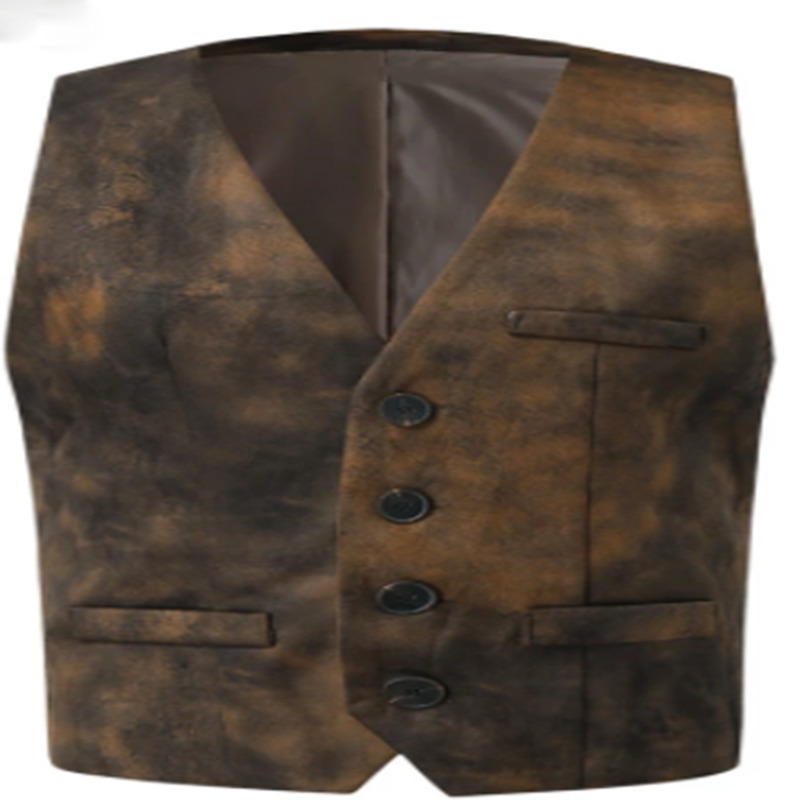 Męskie garnitury Blazers retro krowie skórzany kombinezon steampunk western kowboy w stylu kowboju sxxxl 220902