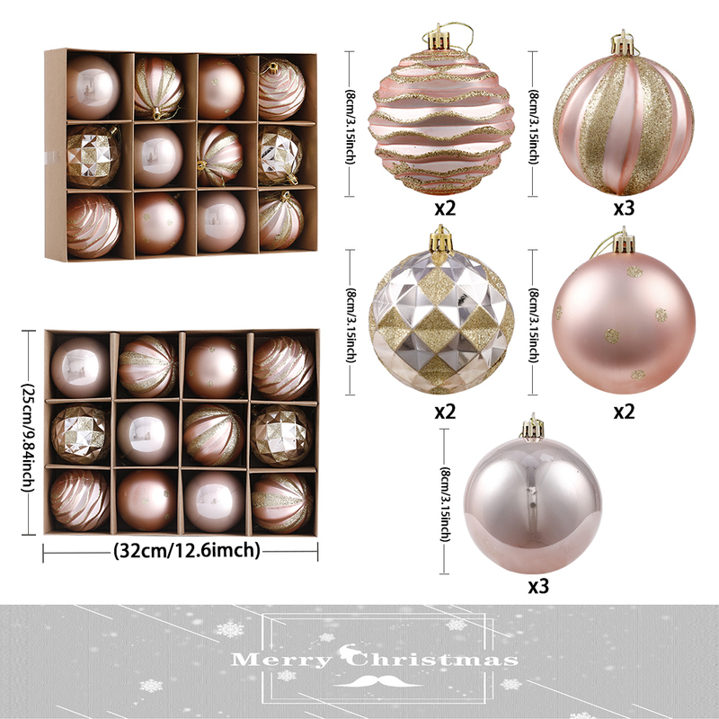Autres fournitures de fête d'événement brillant paillettes décorations d'arbre de Noël boules suspendues ornements de boule pendentif décors de fête à la maison année boîte-cadeau Navidad 220901
