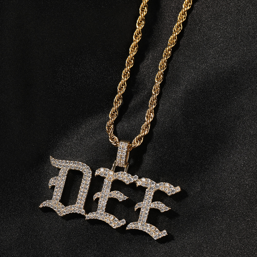 TopBling Hip Hop A-Z niestandardowe litery wisiorek naszyjniki biżuteria z wiszącą ozdobą prezent dla kobiet mężczyzn Bling 18K prawdziwe złoto pozłacane