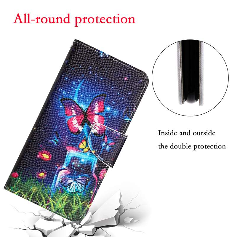 Fashion Flower Butterfly Leather Wallet Cases For iphone 15 14 Pro MAX 13 12 11 XS XR X 8 7 Print Cat Tiger Bow Cartoon Card Slot Holder Flip Cover Pouch Smart Phone Pouch