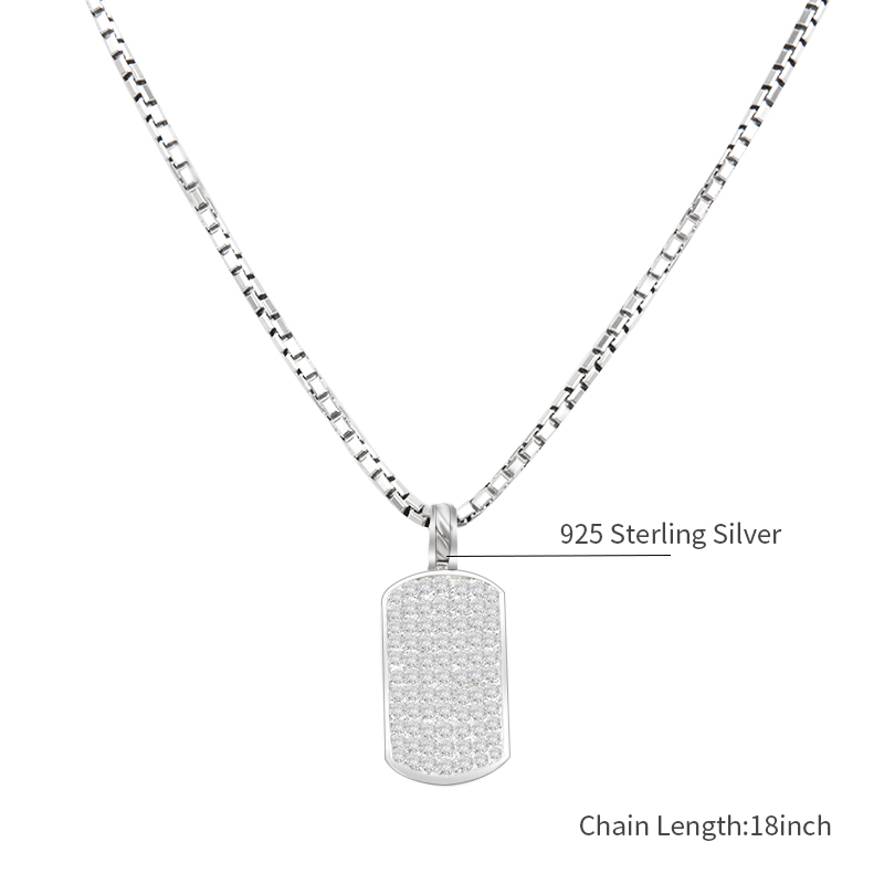 Halskette 925 Silber Herren Schmuck Pave schwarzweiß Diamant Hunde Tag Halsketten Design Schmuck Anhänger Weihnachtsgeschenk