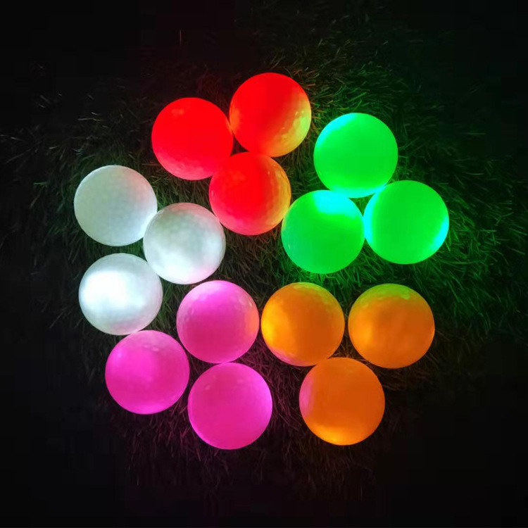 12st/väska led golfbollar 6 färger lysande golfboll tänder glöd i den mörka bollen för nattträning med hög hårdhet för golfövningsbollar