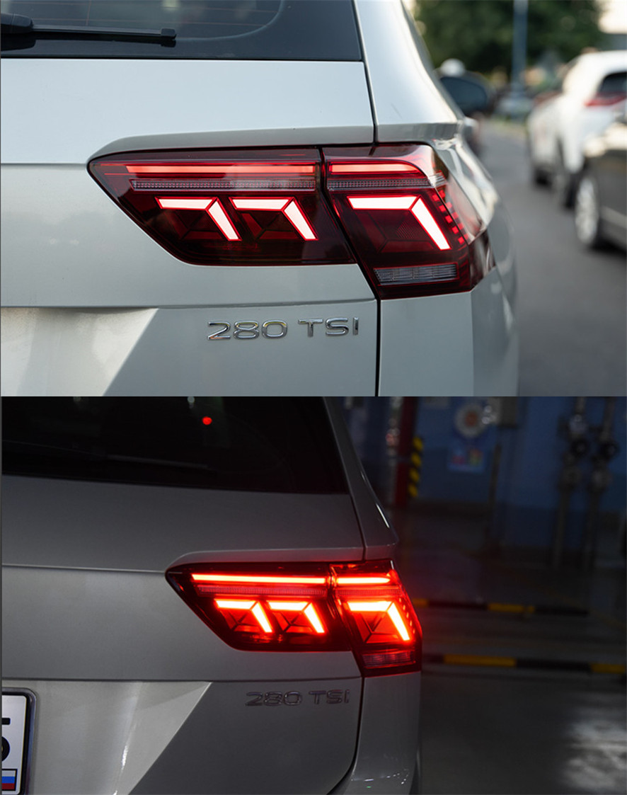 Tylne światła dla 20 16-2021 Tiguan L Tail Light LED 2022 Styl DRL Sygnał odwracający Hamurek Akcesoria samochodowe