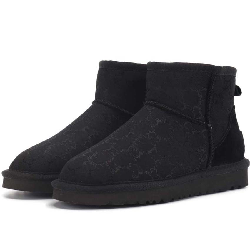 أحذية شتوية الثلوج الأسود الرمادي الرمادي الكلاسيكي للنساء الفتيات أحذية قصيرة الأحذية