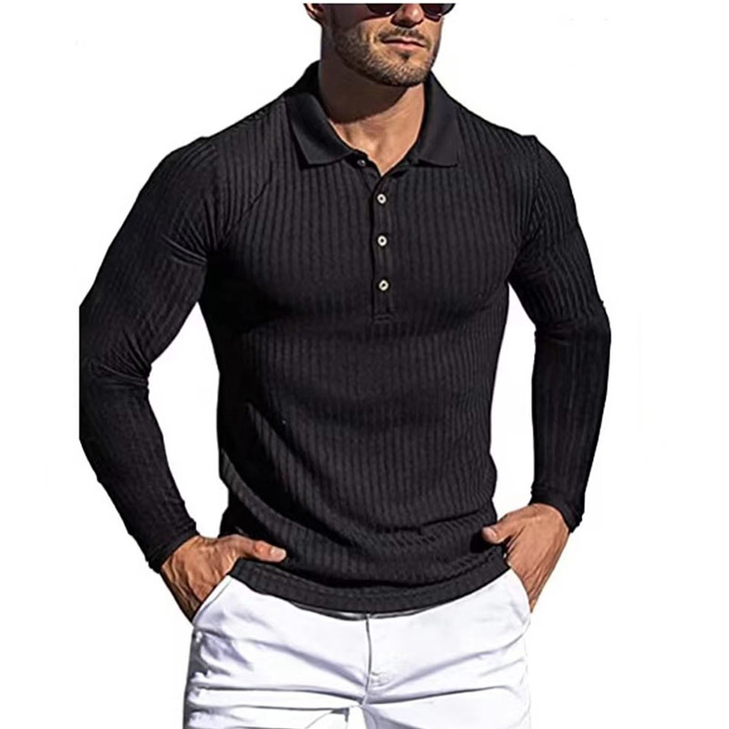 Herren-Polohemden, modische, lässige Poloshirts, lange Ärmel, Umlegekragen, Reißverschluss-Design, Tops, Herren-Streetwear, Frühlings- und Herbstperiode und die 220902