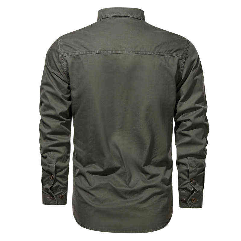 Herrenjacken Neue Herren-Militärtaktik-Hemd, 100 % Baumwolle, Cargo-Hemden, Herren-Oversize, 5XL, feste, lässige Markenkleidung, Werkzeugblusen, Herren-Oberteile, L220902