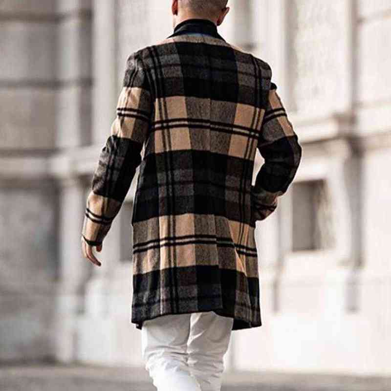 Herenpakken blazers jas heren herfst 2022 nieuwe casual plaid trui jas middellange lengte jas l220902