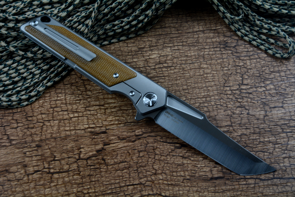 Twosun folding knivficka 14C28N Blad keramisk kulagerbricka titan micarta handtag snabbt ￶ppet EDC TS366