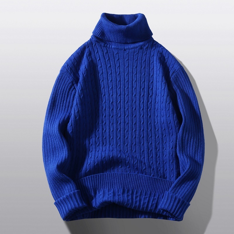 Menströjor Vinter Slim Mens Turtleneck tröja Vinter Casual Mens Sticked tröja Keep Warm Fitness Men Pullovers 220901