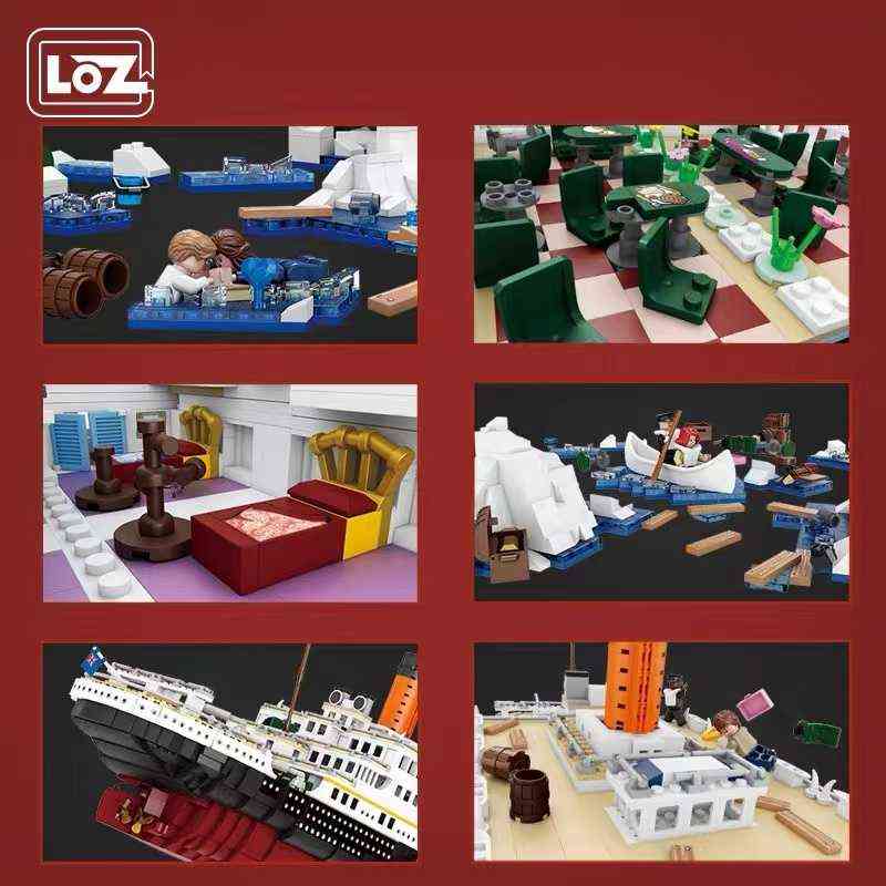 Block blockerar 2882 st mini tegel modell titanic kryssningsfartyg modell båt diy loz 1060 byggstenar tegel kit barn barn leksaker försäljning pris t220901