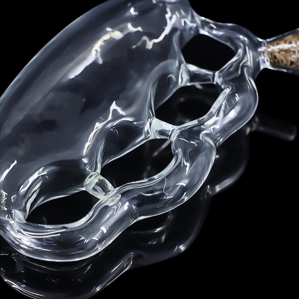 ポータブル虎の形のパイプガラス水ギセルシーシャセット高ホウケイ酸塩耐熱ガラスフィルター水パイプボンナックルバブラー喫煙アクセサリー