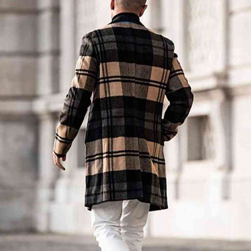 Herenpakken blazers jas heren herfst 2022 nieuwe casual plaid trui jas middellange lengte jas l220902