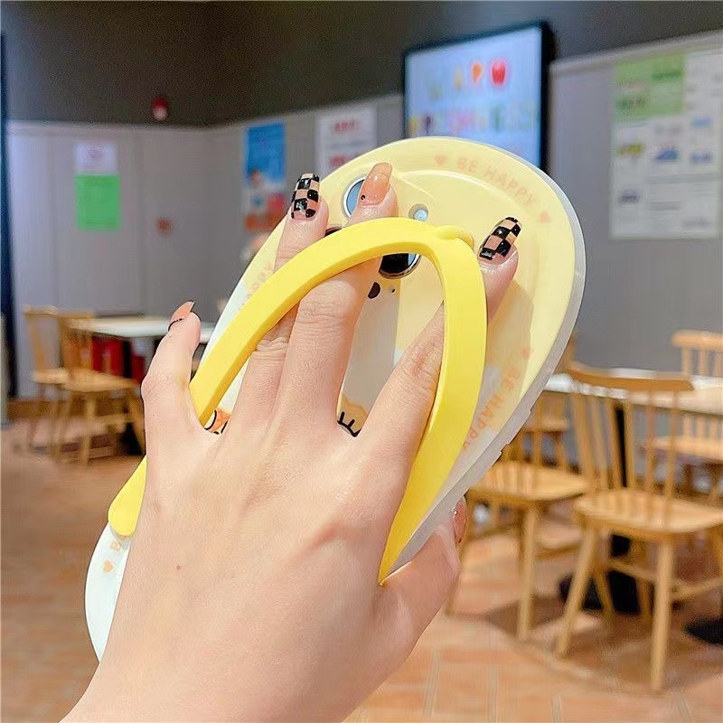 Creative slippers phone cases iPhone 13 Pro Max 11 12 14 Max XS XR X 7 8 Plus Cartoon character silicone couple case