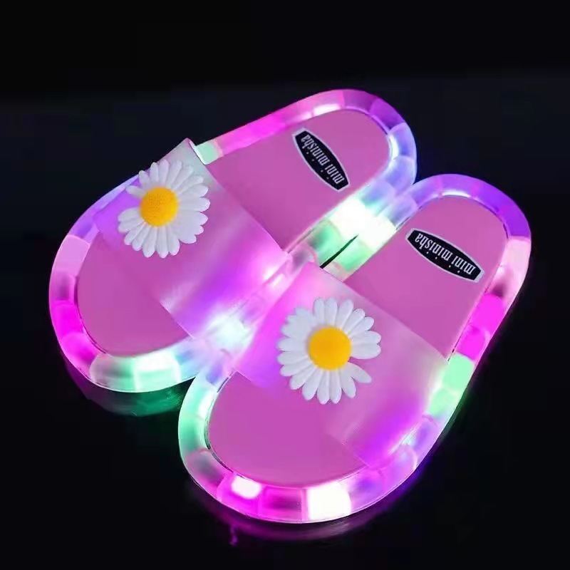 Pantofole Calzature Gelatina Luminosa Estate Pantofole LED bambini Pantofole ragazze Sandali da spiaggia antiscivolo in PVC Bambini Bagno di casa Blu 220902