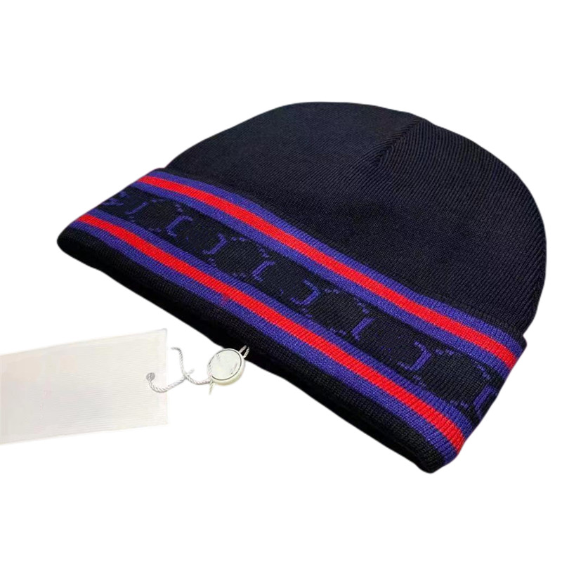 Designer Brand Quality Men's Beanie Hats Women's Couples Autumn and Winter Letter Stripe Stretch Warm Knit Hats