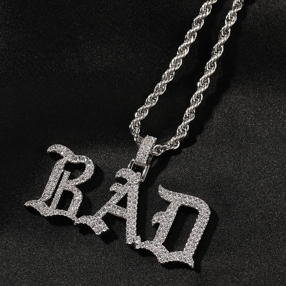 TopBling Hip Hop A-Z benutzerdefinierte Buchstaben Anhänger Halsketten Schmuck Charm Geschenk für Männer Frauen Bling 18 Karat echtes Gold vergoldet