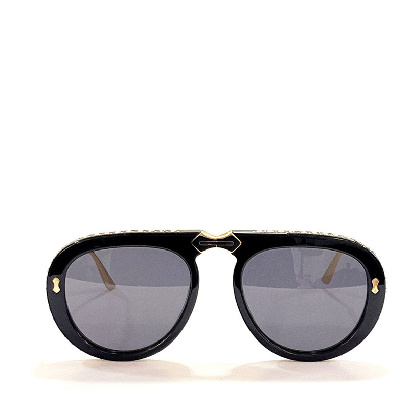 Nieuwe mode zonnebril 0307 Pilootvouwbaar met Crystal Diamond Frame Summer Avant-Garde Populaire stijl UV400 Lens Topkwaliteit236Z