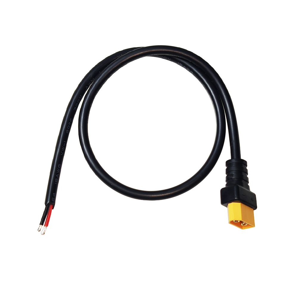 Jkm xt60 plug masculino conector eletr￴nico f￡brica de venda direta xt-60 cabo adaptador com 50cm 18awg wire para rc lipo bateria fpv drone
