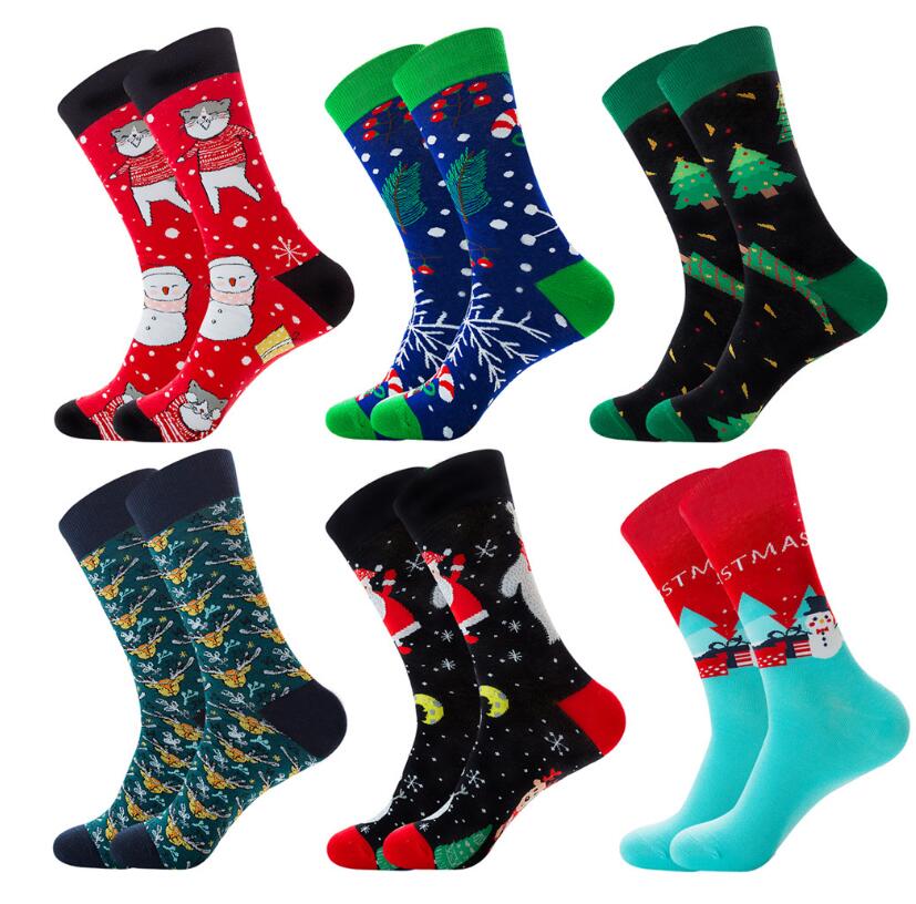 Christmas Socks Women Men High Quality Cotton Happy Personality Cartoon Winter Autumn Long Sock