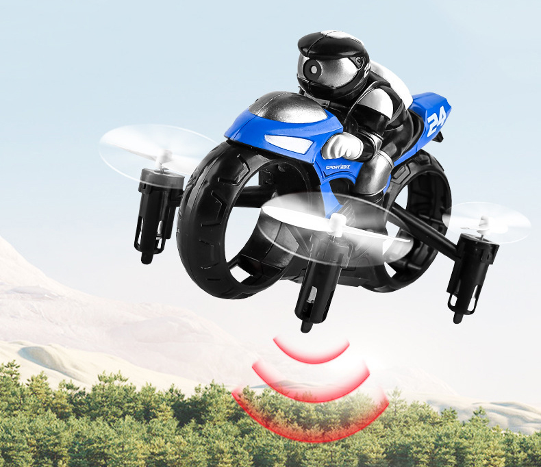 2 in 1 RC フライングバイク HD カメラ付き 子供のおもちゃ シミュレーター リモートコントロール 変形車 クアッドコプター ドローン 電動航空機 デュアルモード クリスマス 男の子 ギフト