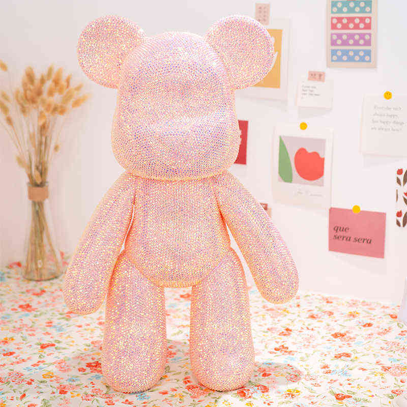 Estatuetas decorativas 5d diamante arte pintura urso kawaii acessórios interiores estatuetas sala de estar decoração mesa de presente artesanal decorações de casa