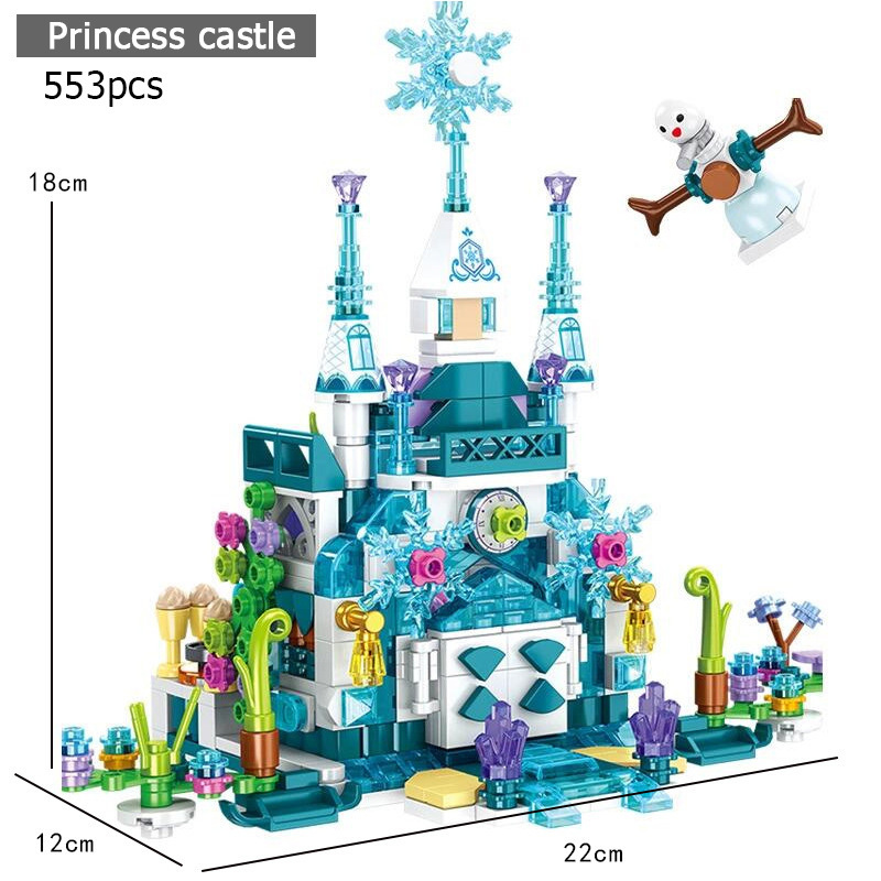 Blocchi 12in1 Princess Ice Castle Ragazze Costruzione Edificio compatibile Mattoni classici Bambini Giocattolo educativo bambini 220902