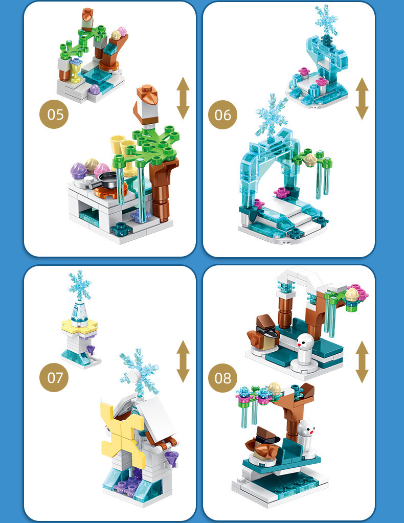 Blocchi 12in1 Princess Ice Castle Ragazze Costruzione Edificio compatibile Mattoni classici Bambini Giocattolo educativo bambini 220902