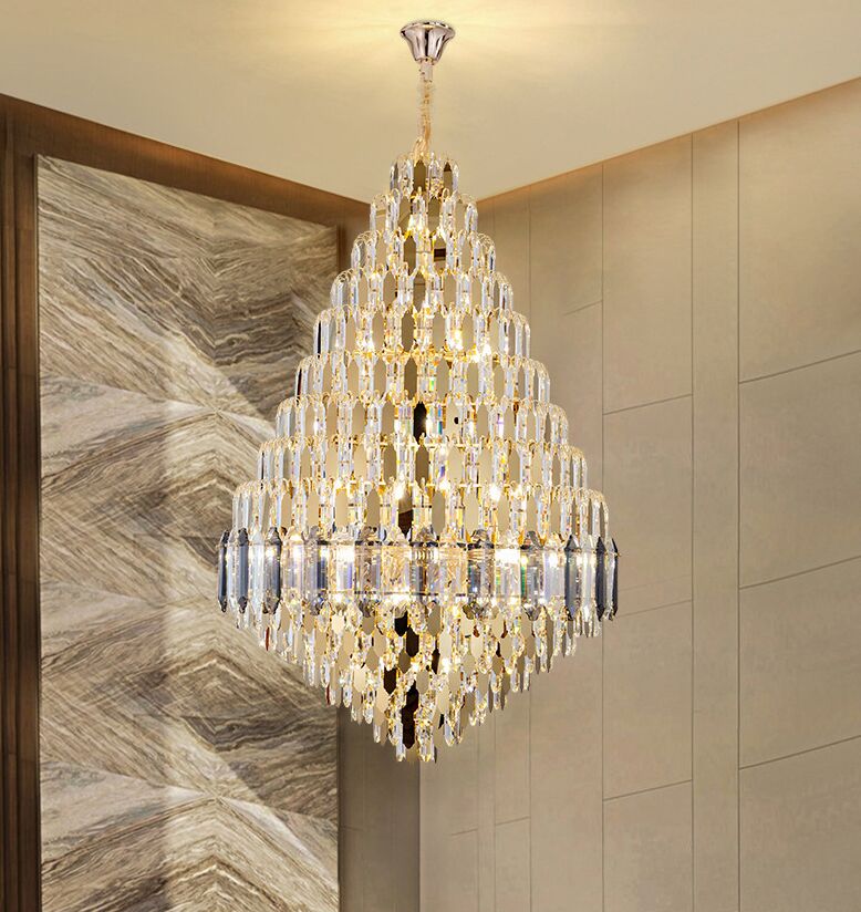 Grand Chandelier Villa Hall Light Jump-Storey Duplex Building Hotel Lobby Restaurant Light Luxury Crystal Pendant Lights