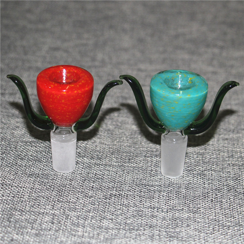 Narguilés Coloré Fleur Verre Bols 14mm 18mm Mâle Femelle Fumer Bols Pièce Pour Conduites D'eau Dab Rigs Bongs Fumée Accessoires