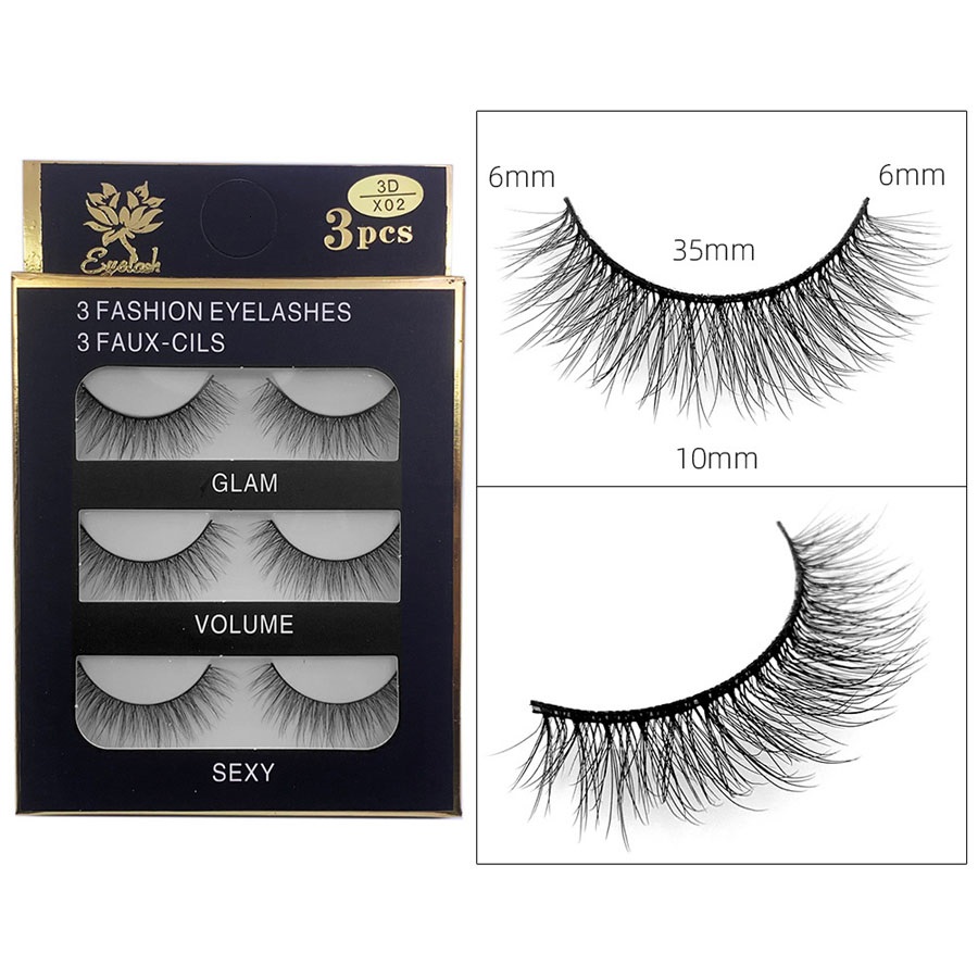 Natural Thick False Eyelashes Soft and Delicate Curly Crisscross Hand Made Reusable Multilayer 3D Fake Lashes Extensions Eyes Makeup Accessory
