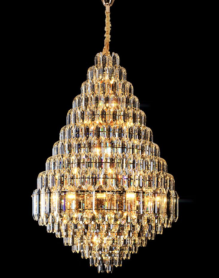 Grand Chandelier Villa Hall Light Jump-Storey Duplex Building Hotel Lobby Restaurant Light Luxury Crystal Pendant Lights