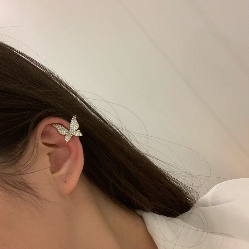 Moda mariposa oreja manguito sin perforación brillante circón mujeres Clip pendientes boda fiesta joyería oreja Clips