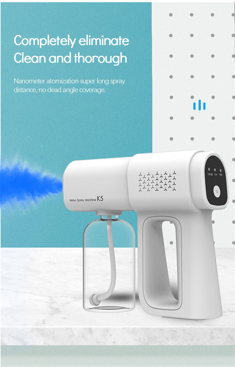 Attrezzature l'irrigazione 380ML Spruzzo di vapore elettrico Nano Blue Light K5 Pistola a spruzzo disinfezione con appannamento wireless Tipo-C Macchina disinfettante atomizzazione 220902